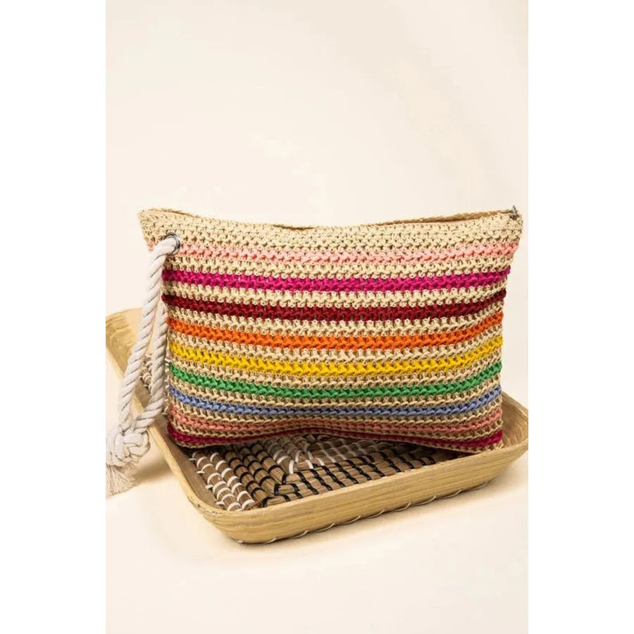 Rope Handle Crochet Pouch