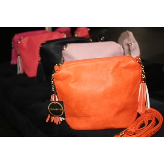 Crossbody with 2 Side Tassel Zippers