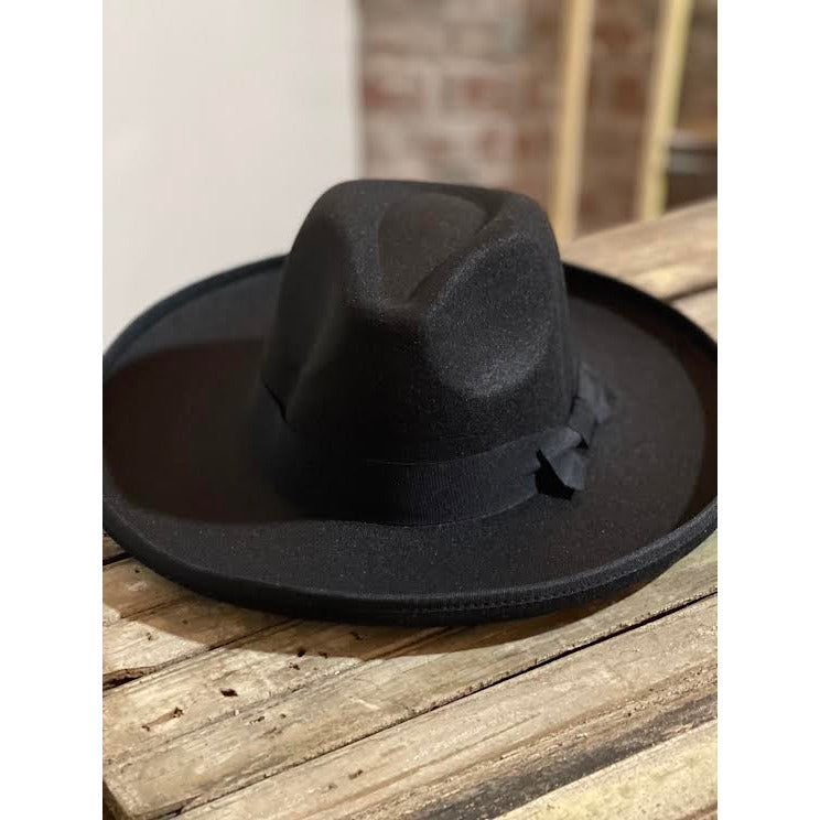 Wool Flip Bowl Fedora w/Ribbon